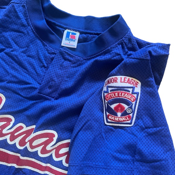 Vintage LITTLE LEAGUE WORLD SERIES ‘CANADA’ #7 Russell Baseball Jersey Men’s L - Picture 2 of 3